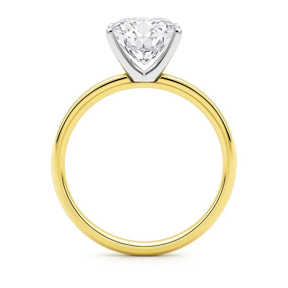 5 Carat Cushion Lab Grown IGI G/VS1 Diamond Solitaire Ring in 10K Yellow Gold