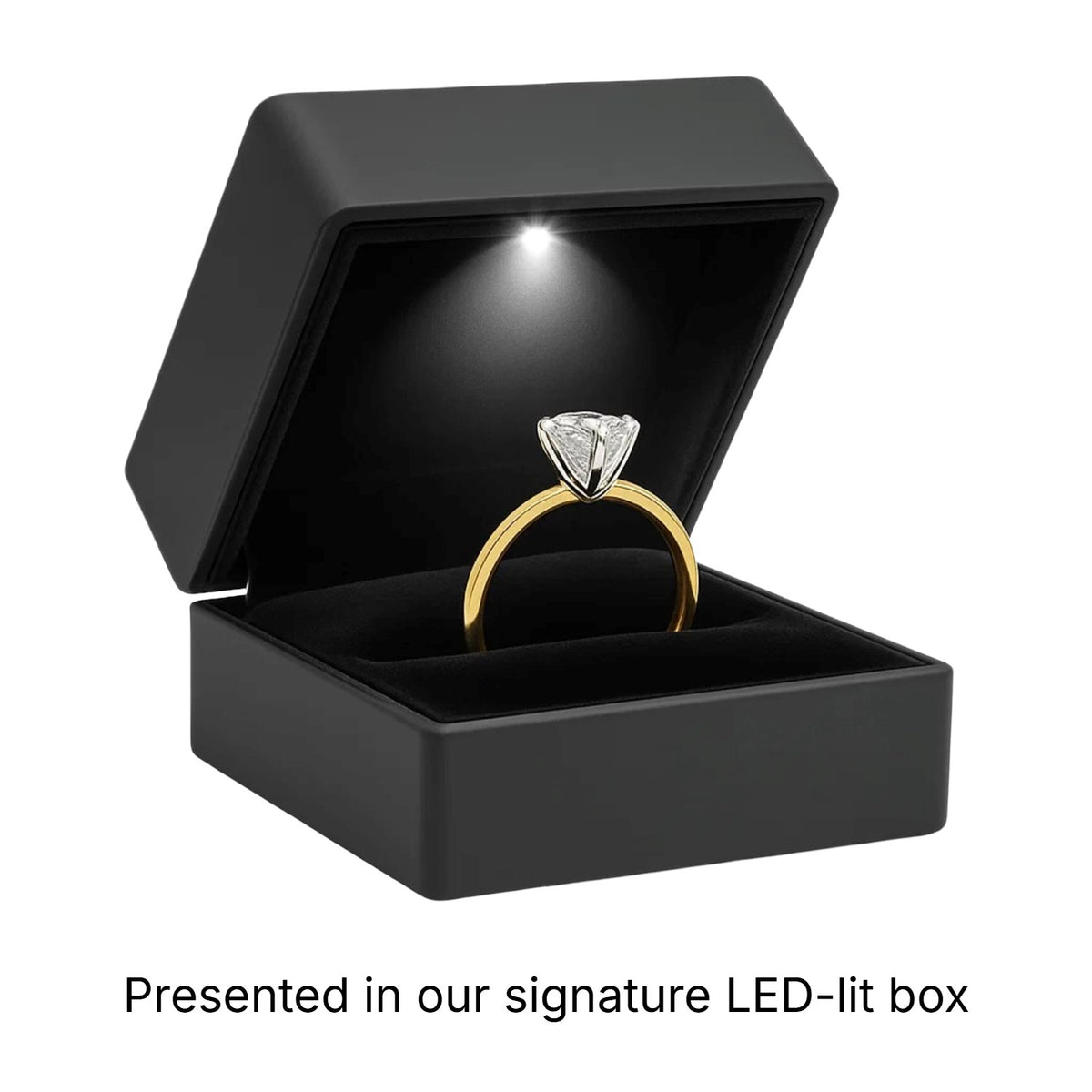 1 Carat Cushion Lab Grown IGI G/VS1 Diamond Solitaire Ring in 14K Yellow Gold
