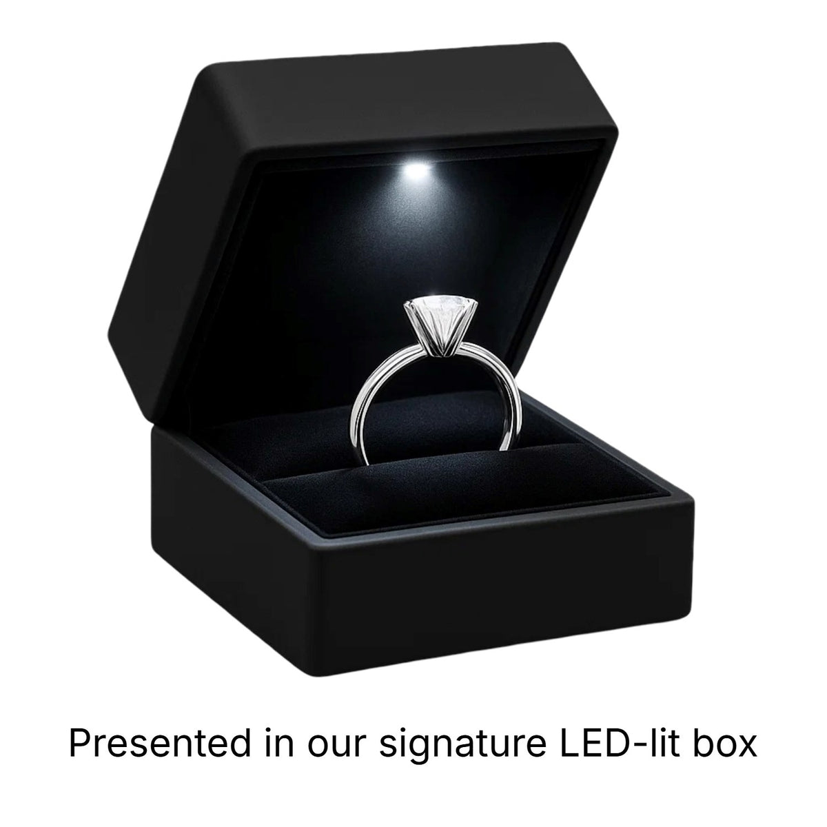 1 1/2 Carat Round Lab Grown IGI G/VS1 Diamond Ring in 10K White Gold