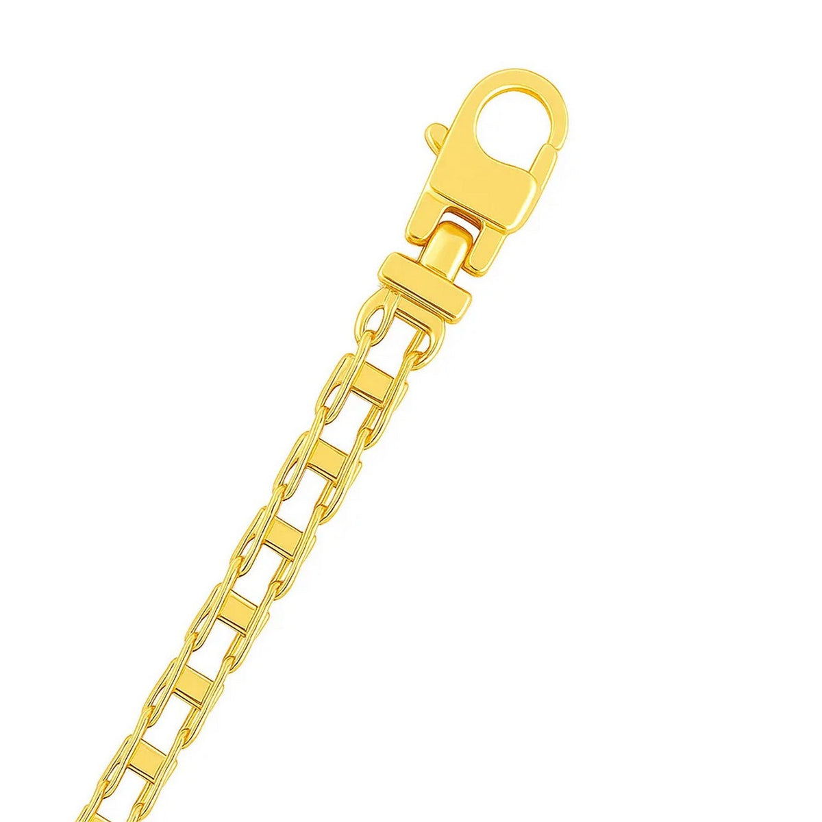 14k Yellow Gold Mens Bracelet with Rail Motif Links (5.00 mm)