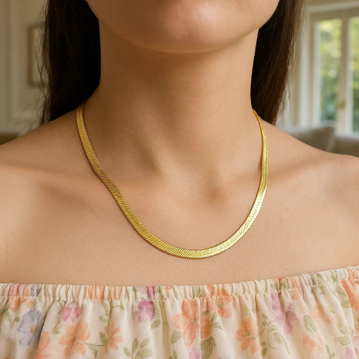 14k Yellow Gold Super Flex Herringbone Chain (6.00 mm)