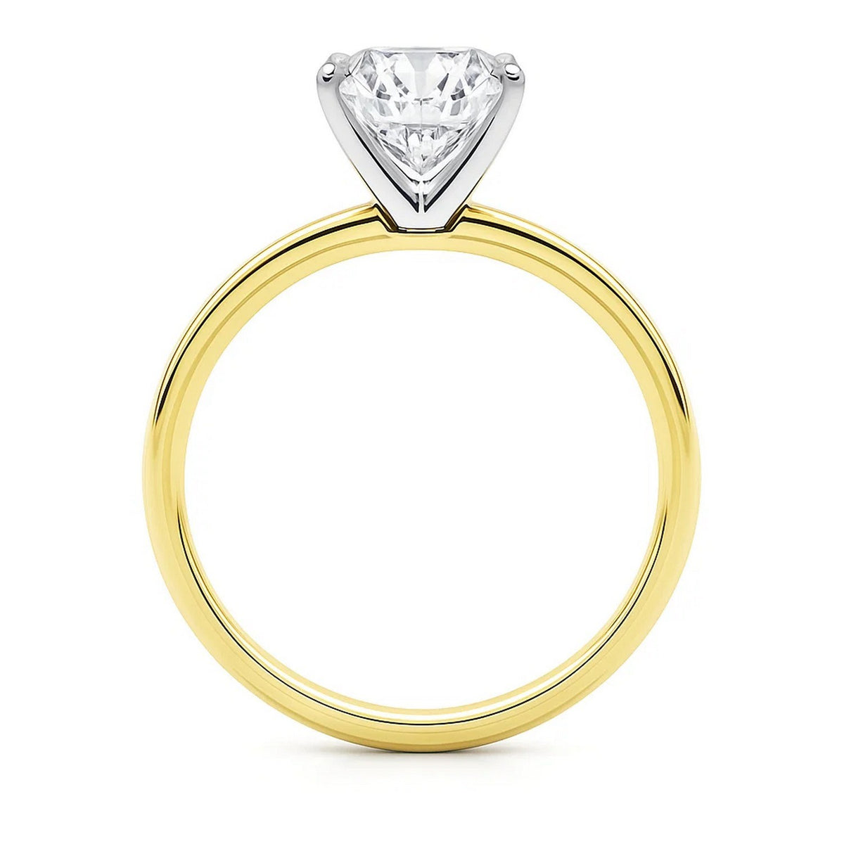 3 Carat Cushion Lab Grown IGI G/VS1 Diamond Solitaire Ring in 10K Yellow Gold